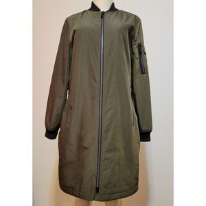MICHAEL KORS WOMEN'S KHAKI LINED COAT FULL ZIP SIZE S #910